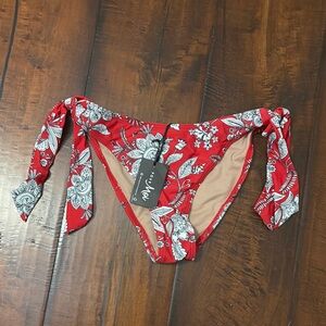 Red Floral Bikini Bottom by Pour Moi
